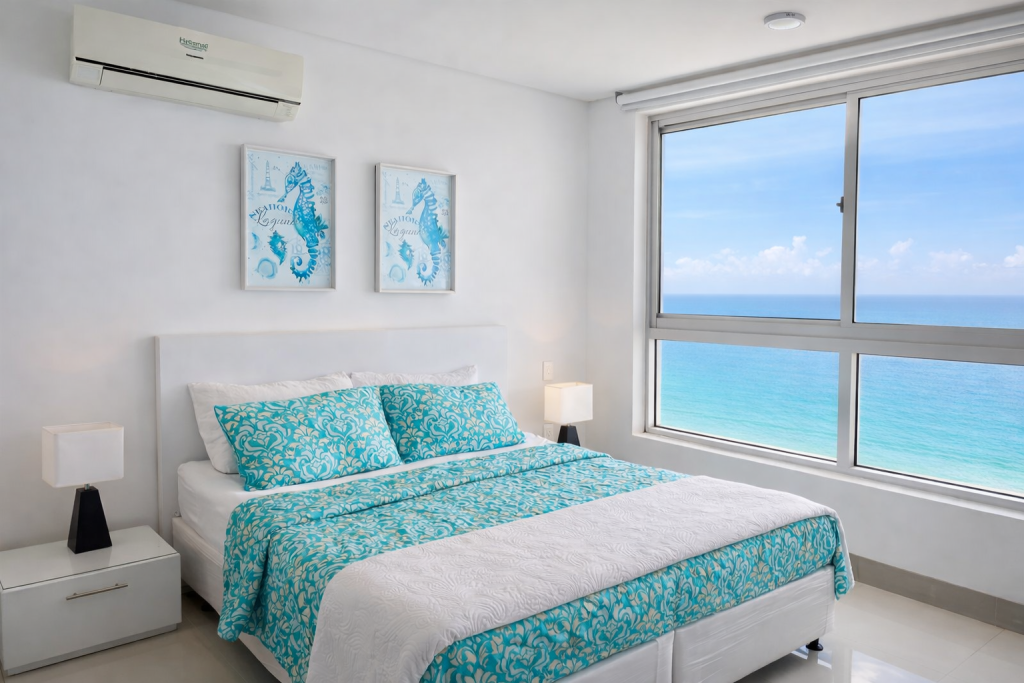 Habitación moderna con vista al mar