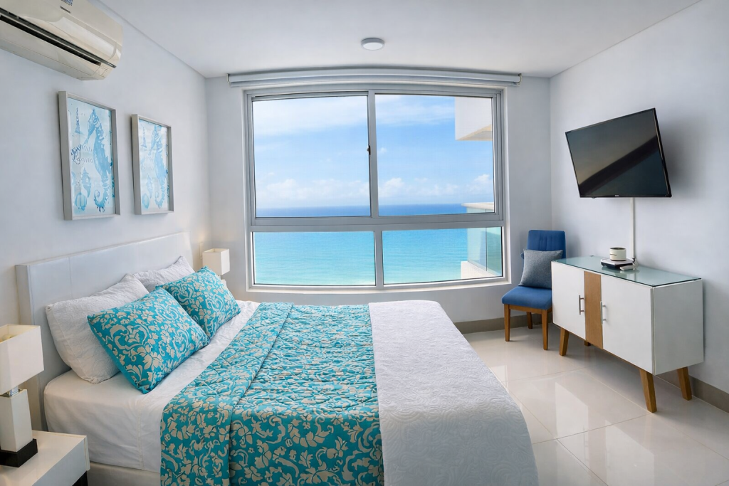 Habitación moderna con vistas al mar
